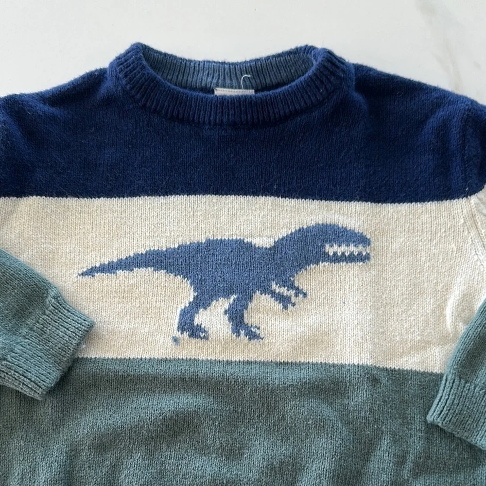 Gap baby Dinosaur Sweater - Blue, Cream, Green